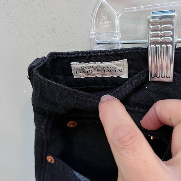 Levis Premium Wedgie Straight Jeans Black Denim- 31 - Picture 3 of 6